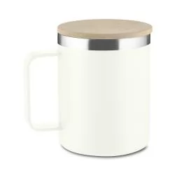 Caneca Térmica com Tampa de Bambu 400 ml Personalizada