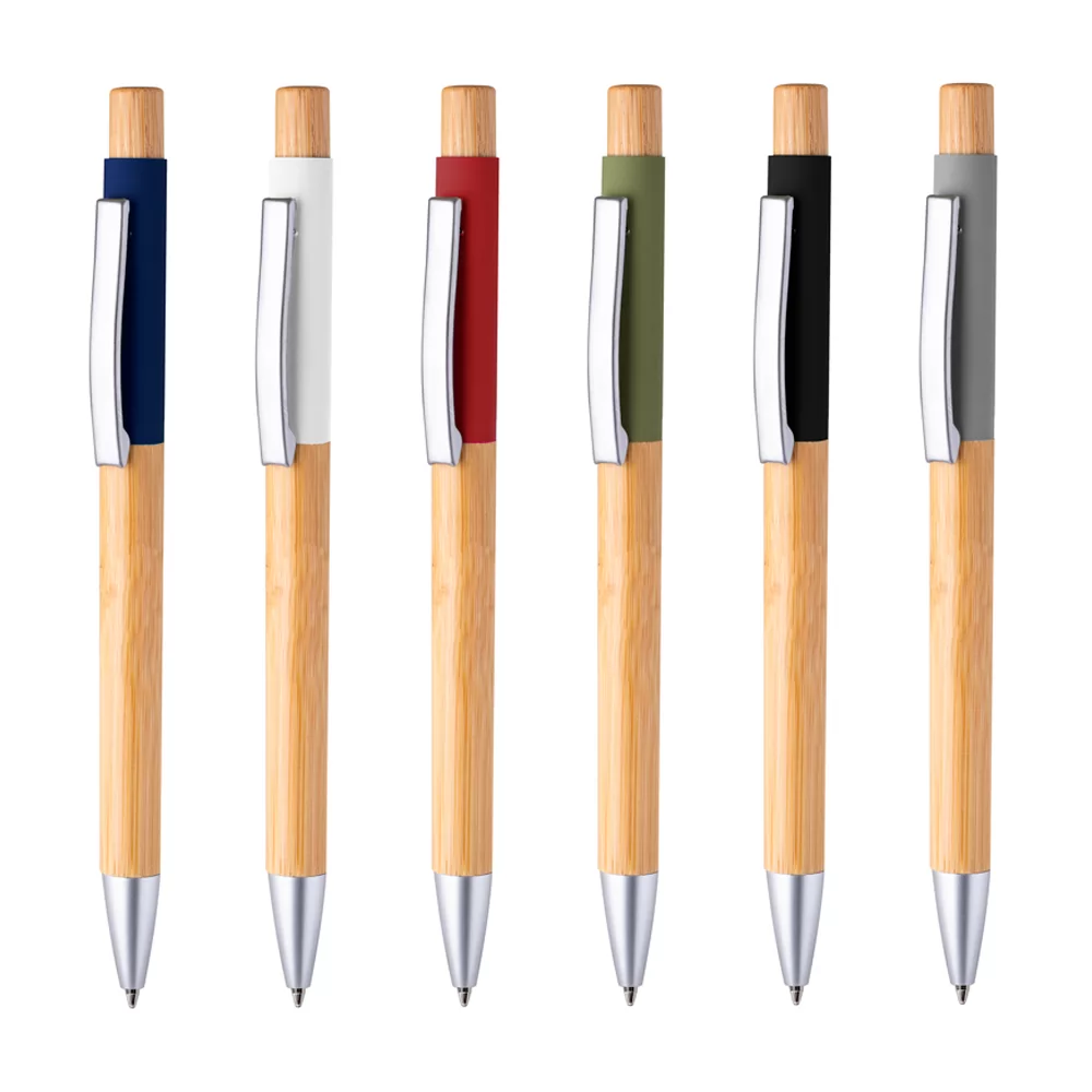 Caneta de Alumínio Reciclável e Bambu Personalizada