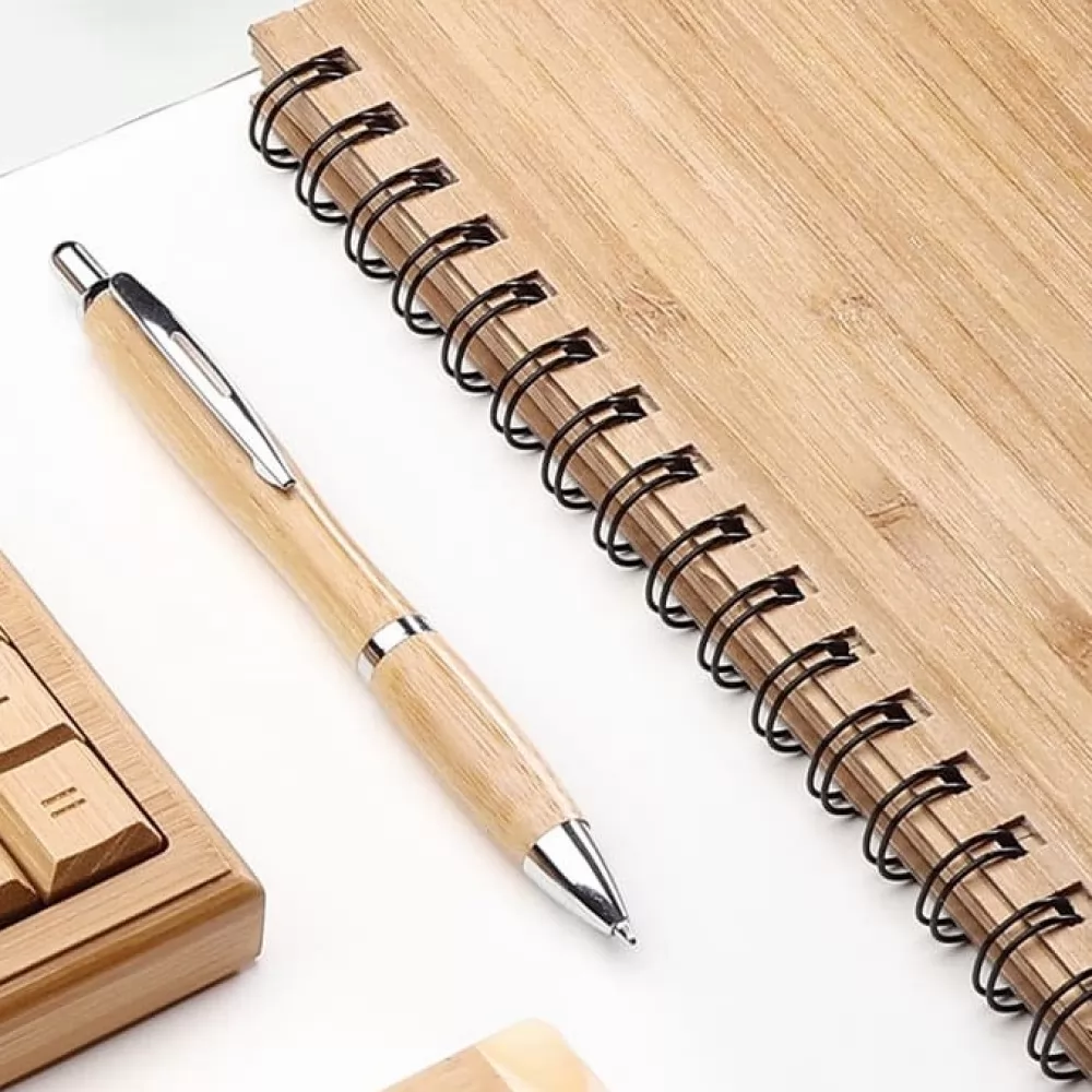 Caneta de Bambu Personalizada