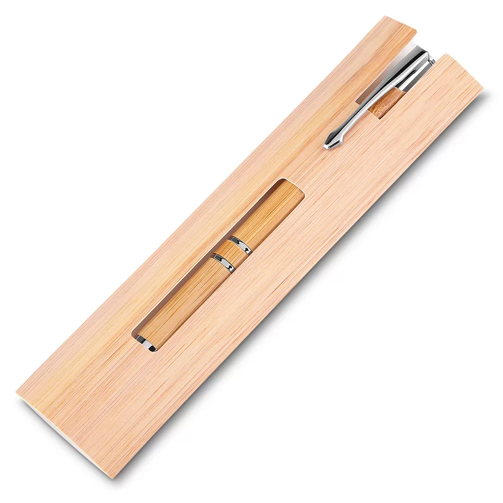 Caneta de Bambu Personalizada