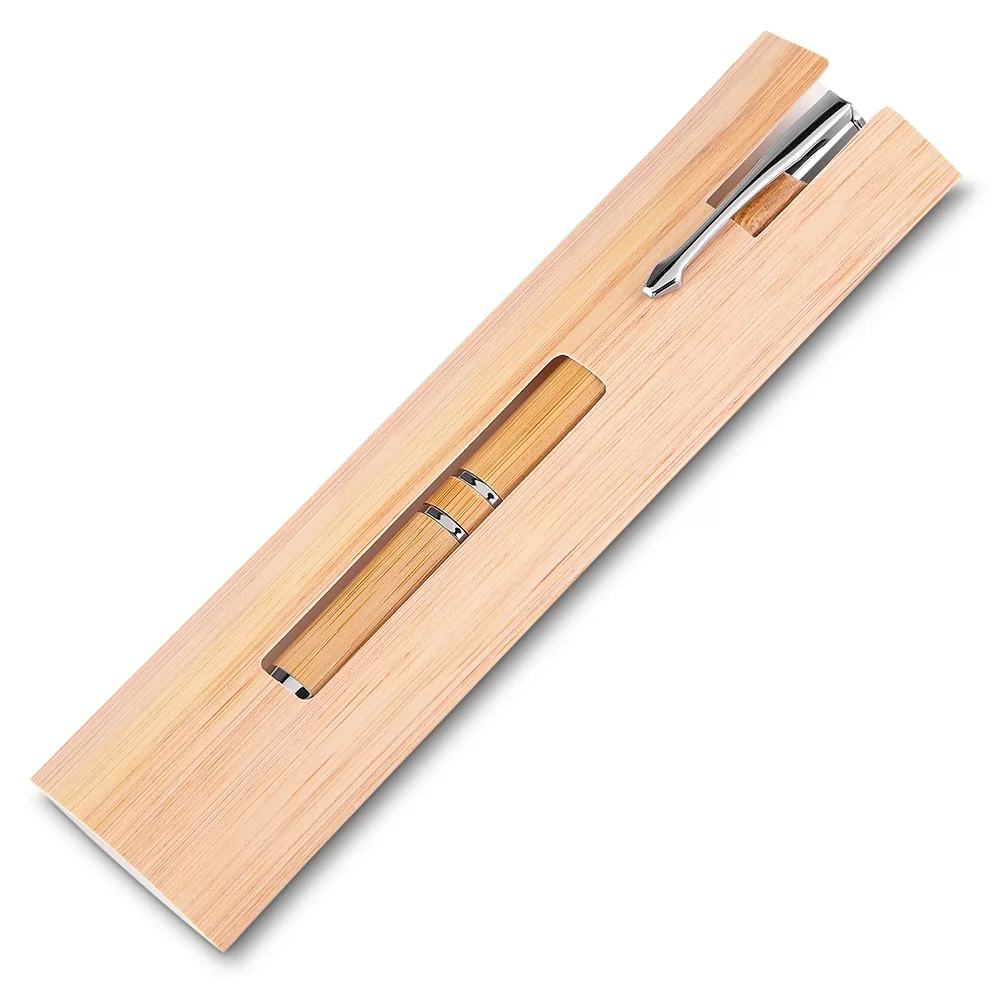 Caneta Ecológica de Bambu com Estojo Personalizada