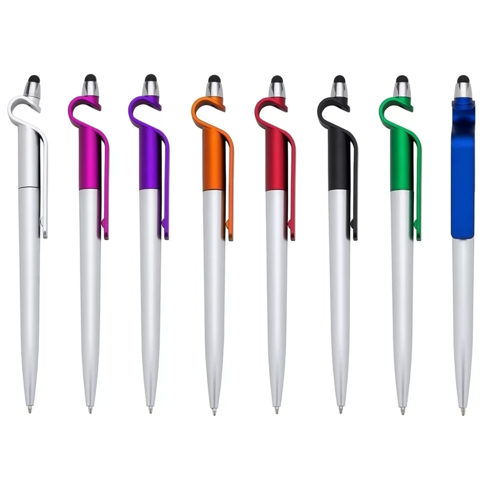 Caneta Plástica Touch com Suporte Personalizada