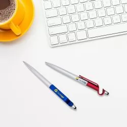 Caneta Plástica Touch com Suporte Personalizada