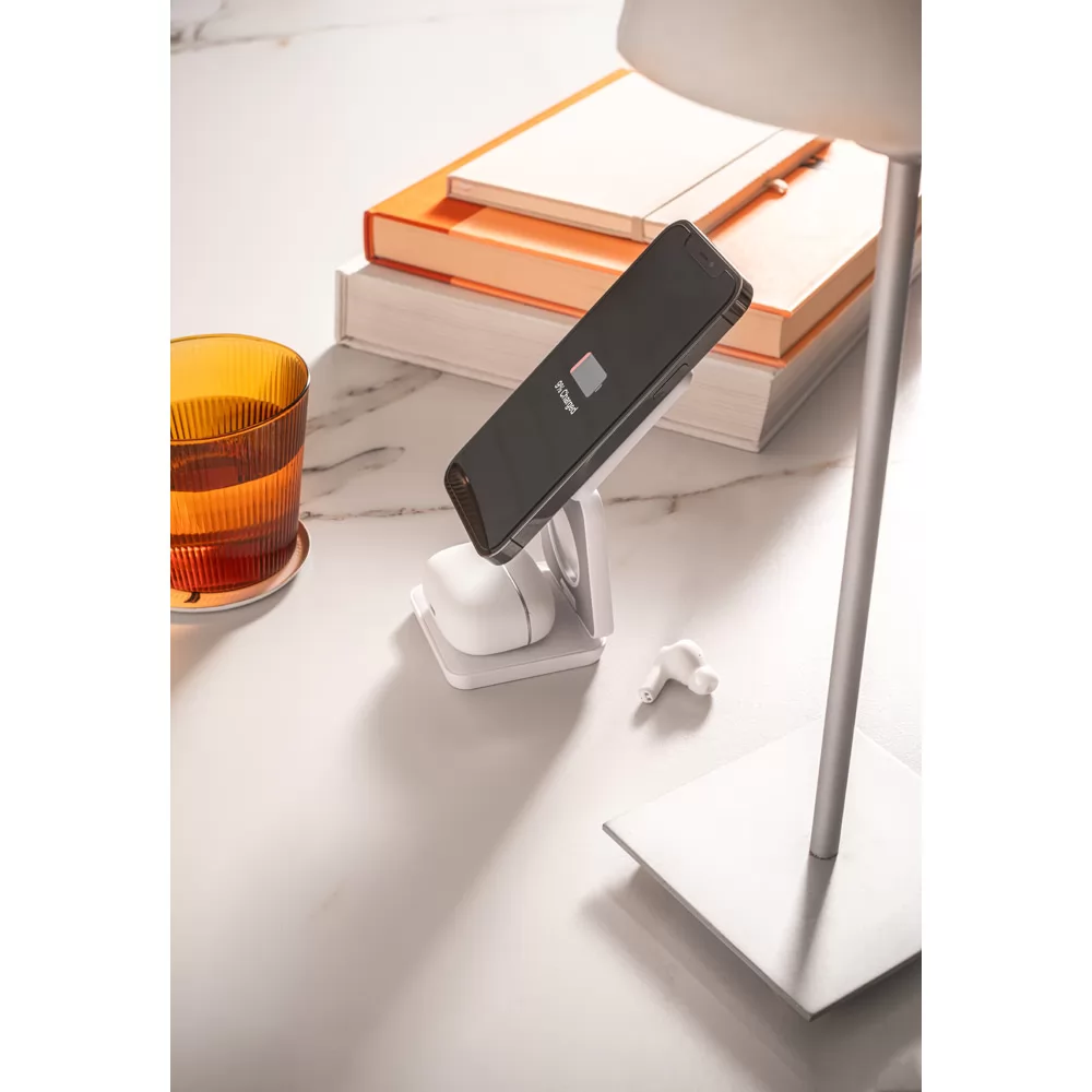 Carregador magnético wireless dobrável em ABS 100% reciclado Personalizado