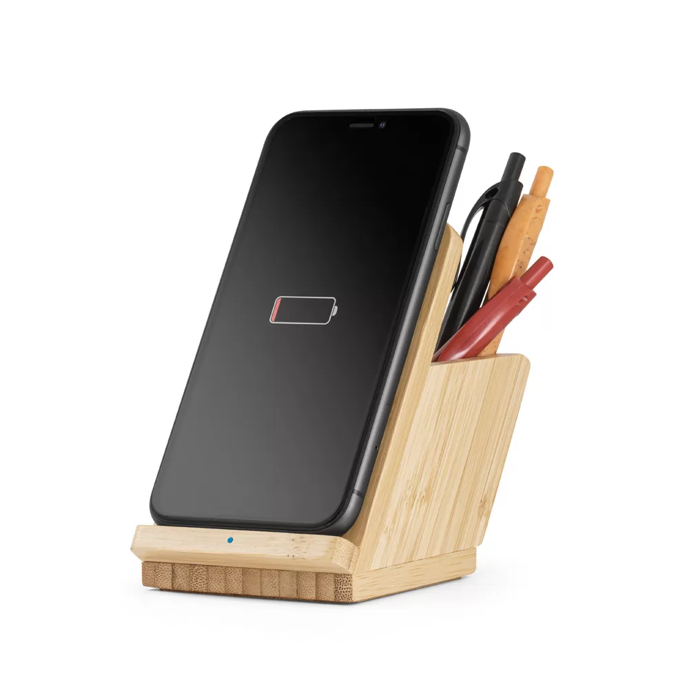 Carregador wireless em bambu 10W Personalizado