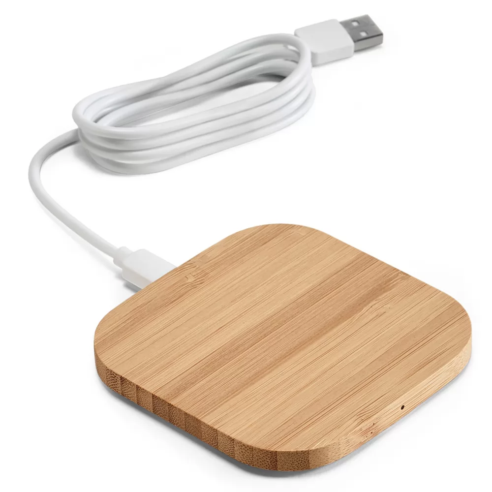 Carregador wireless em bambu 15W Personalizado