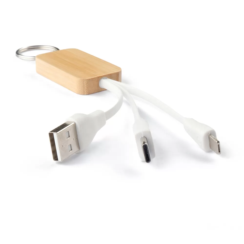 Chaveiro Bambu Com Cabo USB Personalizado