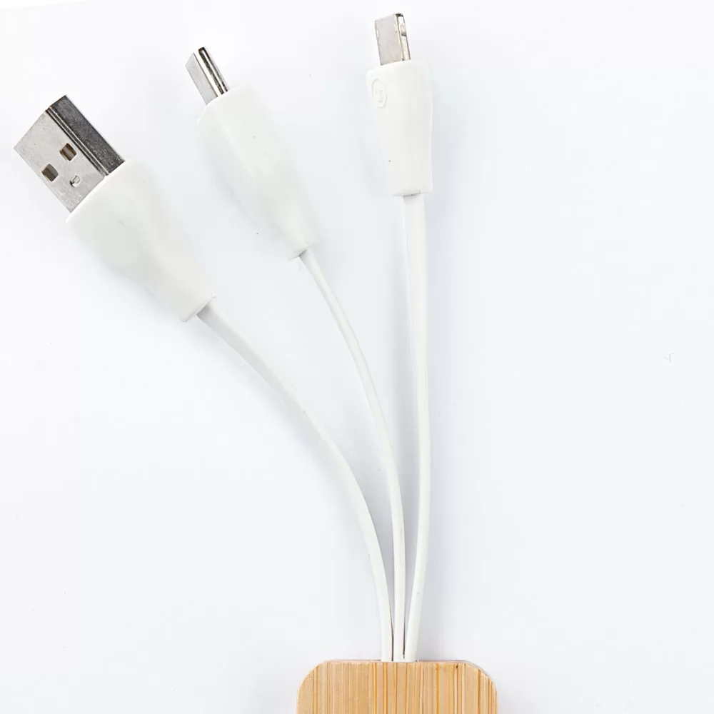 Chaveiro Bambu Com Cabo USB Personalizado