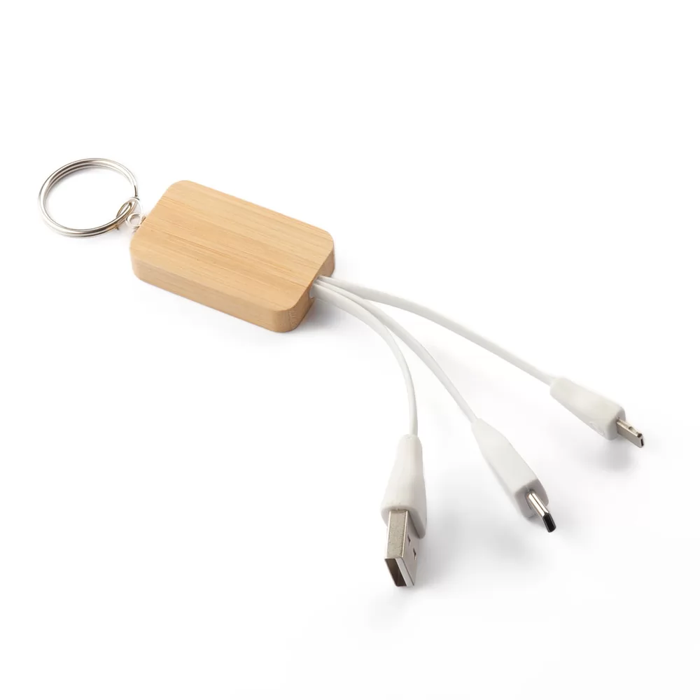 Chaveiro Bambu Com Cabo USB Personalizado
