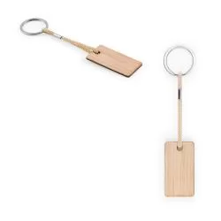 Chaveiro de Bambu Com Cordão Em Rpet Personalizado 