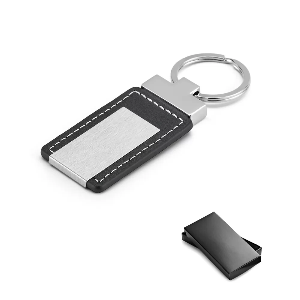 Chaveiro de Metal com Couro Personalizado