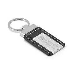 Chaveiro de Metal com Couro Personalizado