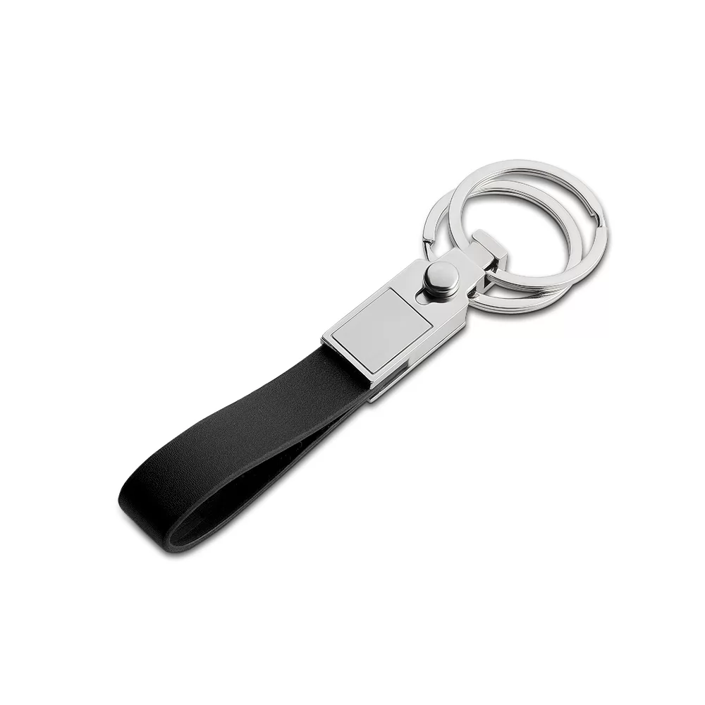 Chaveiro de Metal com Couro Personalizado