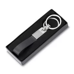 Chaveiro de Metal com Couro Personalizado