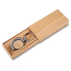 Chaveiro de Metal com detalhes em Bambu Personalizado