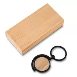 Chaveiro de Metal com detalhes em Bambu Personalizado