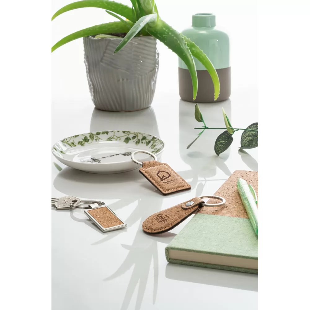 Chaveiro de Metal e Cortiça Personalizado