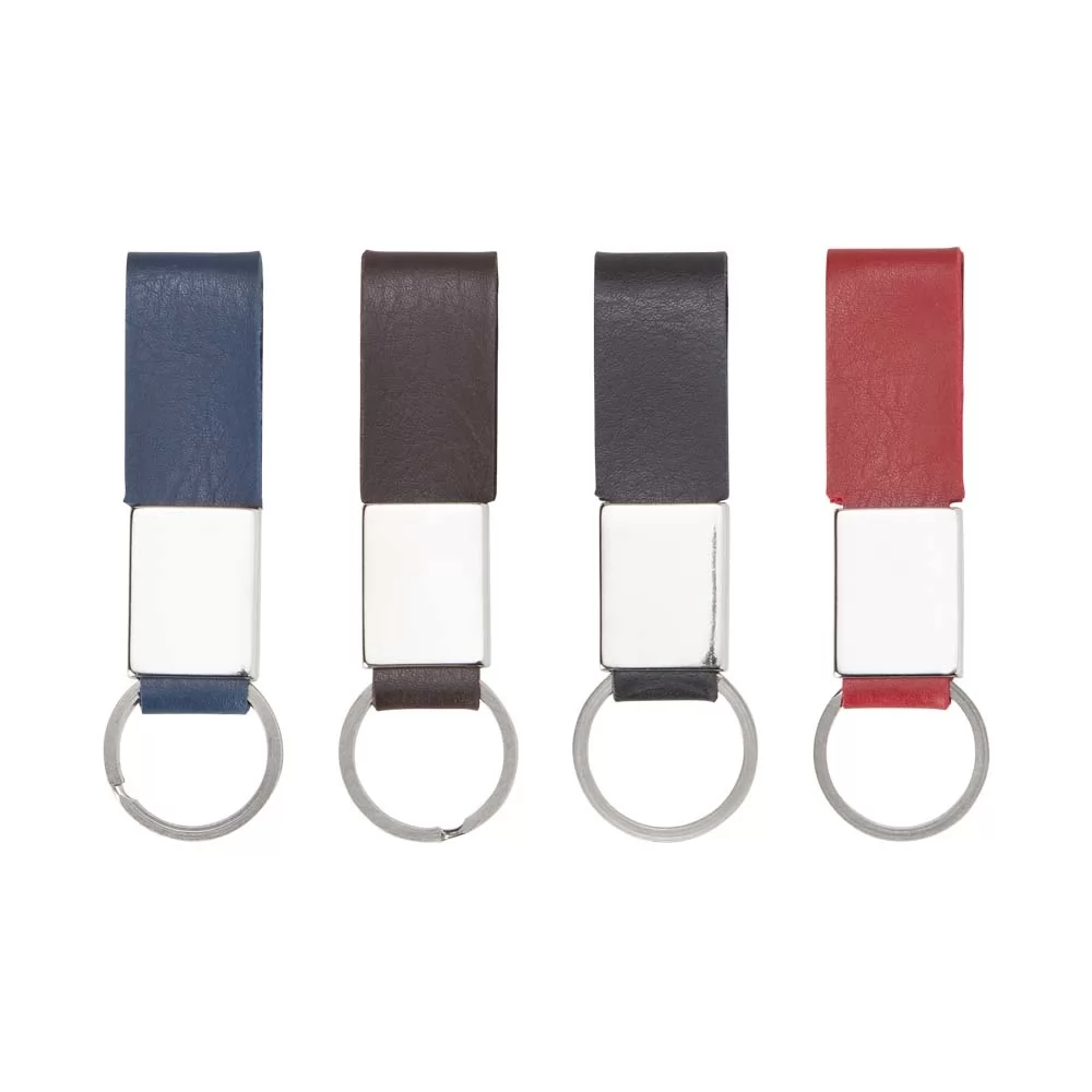 Chaveiro Metal com Couro Personalizado