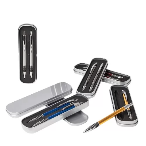 Conjunto Caneta e Lapiseira Metal Personalizado