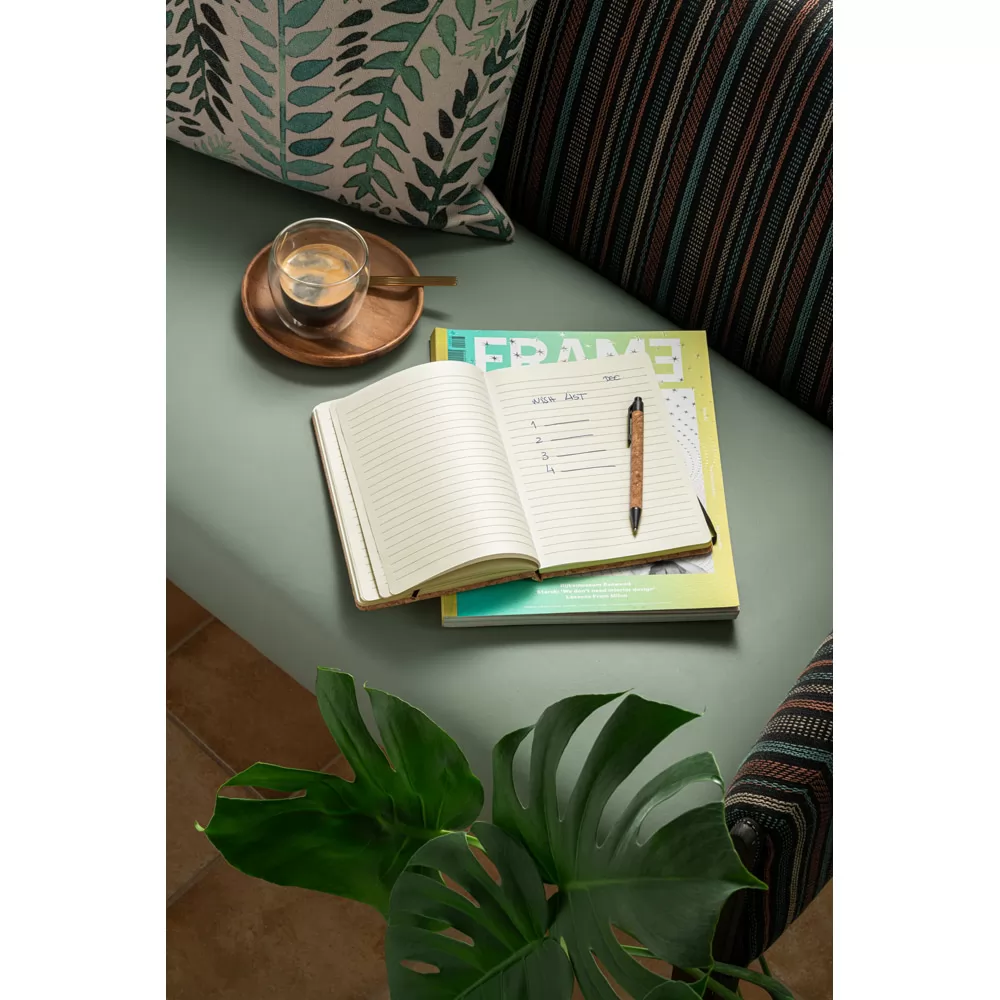 Conjunto de Caderneta e Caneta em Cortiça Personalizado