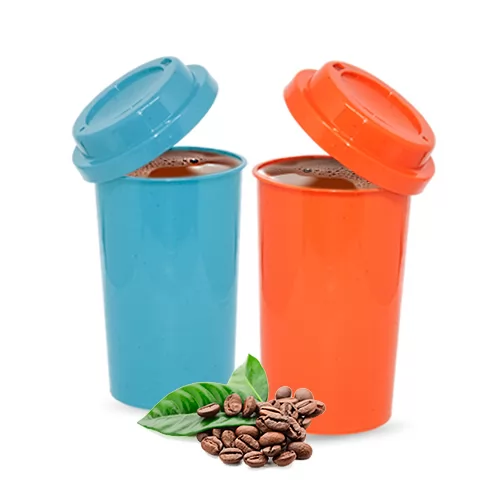 Copo 400 ml Ecológico em Fibra de Arroz Com Tampa para Café Personalizado