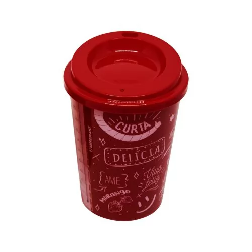 Copo 450 ml Com Tampa de Café In Mold Label Personalizado