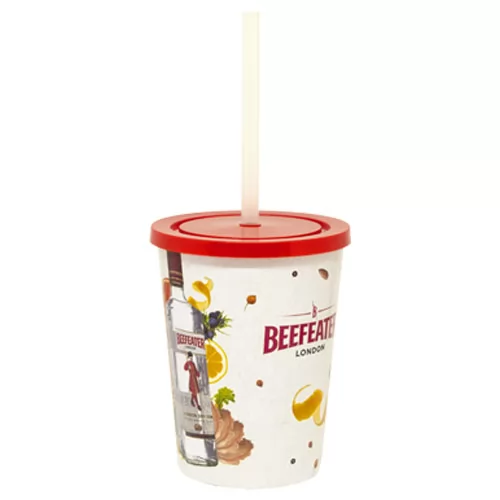 Copo 450ml Com Tampa e Canudo In Mold Label Personalizado