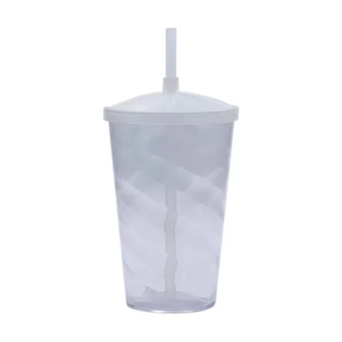 Copo 700ml Espiral Com Tampa e Canudo Personalizado