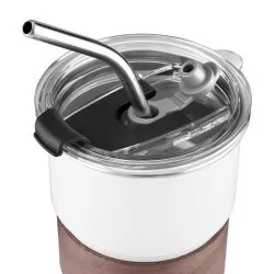 Copo de Inox com Madeira e Canudo 250 ml Personalizado Copo de Inox com Madeira e Canudo 250 ml Personalizado
