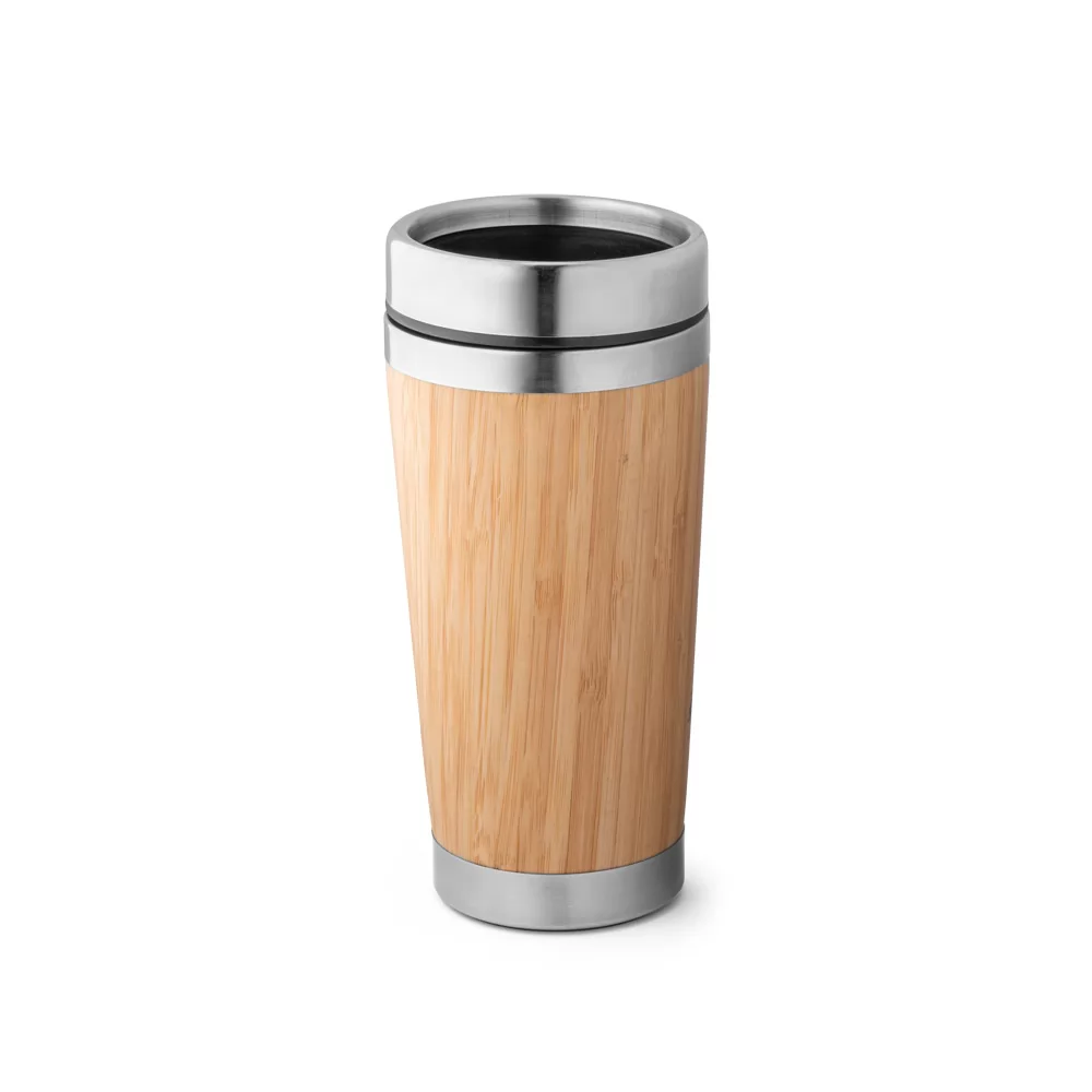 Copo de viagem em bambu e aço inox 500 mL Personalizado