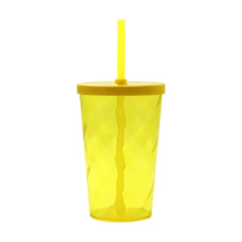 Copo Espiral 550 ml com Tampa e Canudo Personalizado