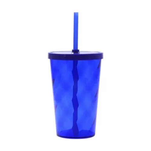 Copo Espiral 550 ml com Tampa e Canudo Personalizado