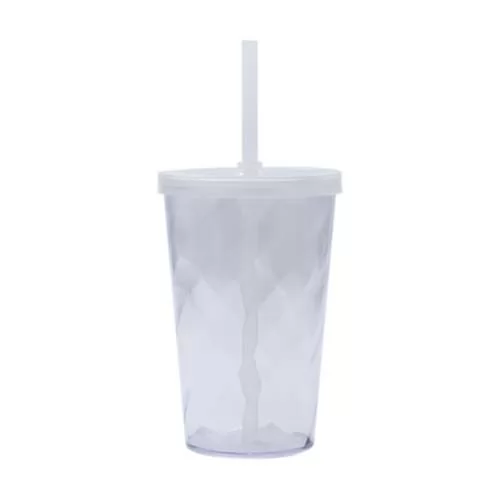 Copo Espiral 550 ml com Tampa e Canudo Personalizado