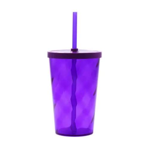Copo Espiral 550 ml com Tampa e Canudo Personalizado
