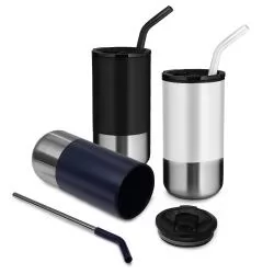 Copo Inox 550ml Com Canudo Personalizado  Copo Inox 550ml Com Canudo Personalizado
