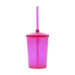 Copo Plástico 350 ml Com Tampa e Canudo Personalizado Copo Plástico 350 ml Com Tampa e Canudo Personalizado