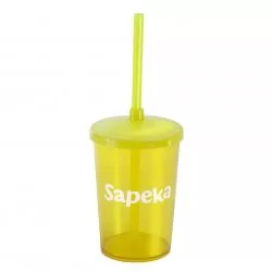 Copo Plástico 350 ml Com Tampa e Canudo Personalizado Copo Plástico 350 ml Com Tampa e Canudo Personalizado