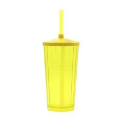 Copo Plástico Com Tampa e Canudo 400ml Pixel Personalizado Copo Plástico Com Tampa e Canudo 400ml Pixel Personalizado