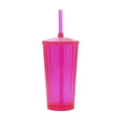 Copo Plástico Com Tampa e Canudo 400ml Pixel Personalizado Copo Plástico Com Tampa e Canudo 400ml Pixel Personalizado