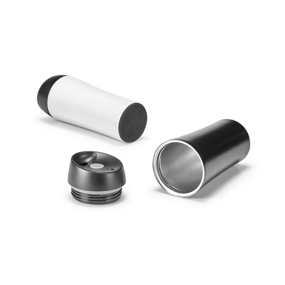 Copo térmico para viagem em aço inox e PP 470 mL Personalizado