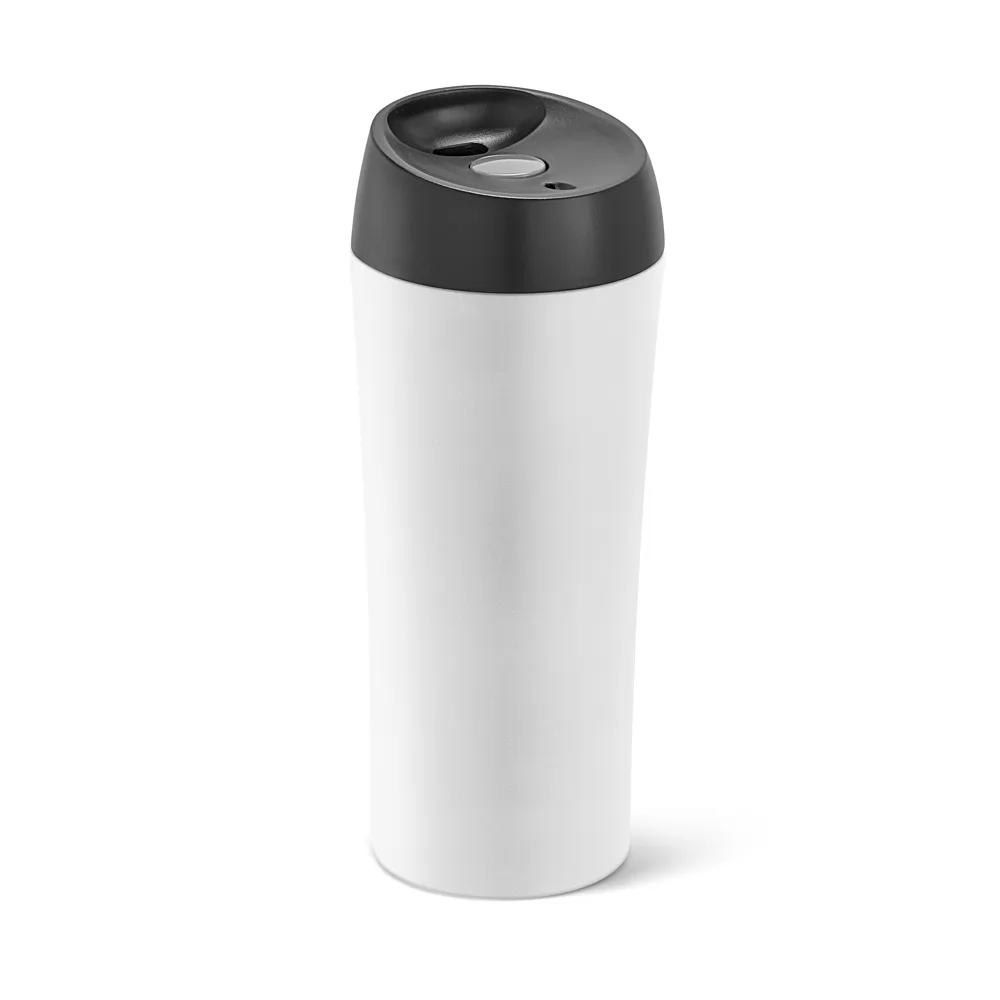 Copo térmico para viagem em aço inox e PP 470 mL Personalizado