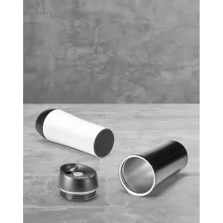 Copo térmico para viagem em aço inox e PP 470 mL Personalizado