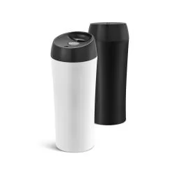 Copo térmico para viagem em aço inox e PP 470 mL Personalizado Copo térmico para viagem em aço inox e PP 470 mL Personalizado