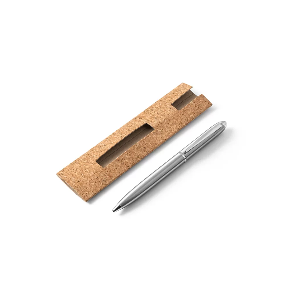 Esferográfica com corpo em aço inox 53% reciclado Personalizada