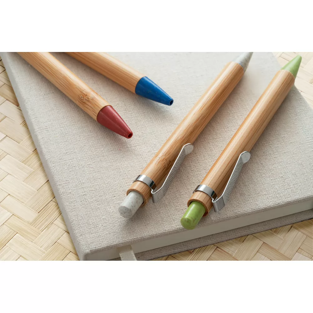 Esferográfica de Bambu com Clipe de Metal Personalizada