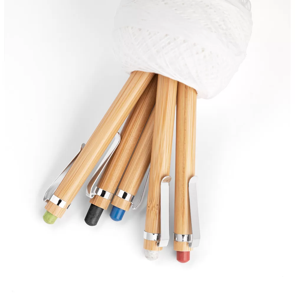 Esferográfica de Bambu com Clipe de Metal Personalizada