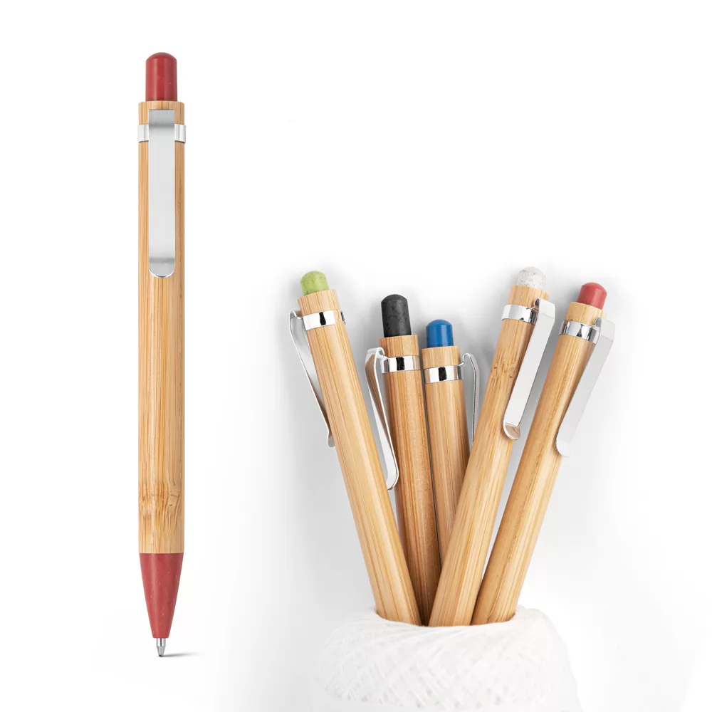 Esferográfica de Bambu com Clipe de Metal Personalizada