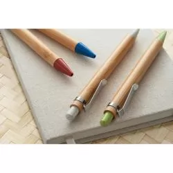 Esferográfica de Bambu com Clipe de Metal Personalizada