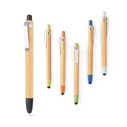 Esferográfica de Bambu Com Touch Personalizada  Esferográfica de Bambu Com Touch Personalizada