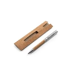 Esferográfica em cortiça e metal Personalizada